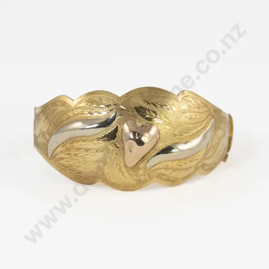 14ct Fancy Hinged Snap Bangle