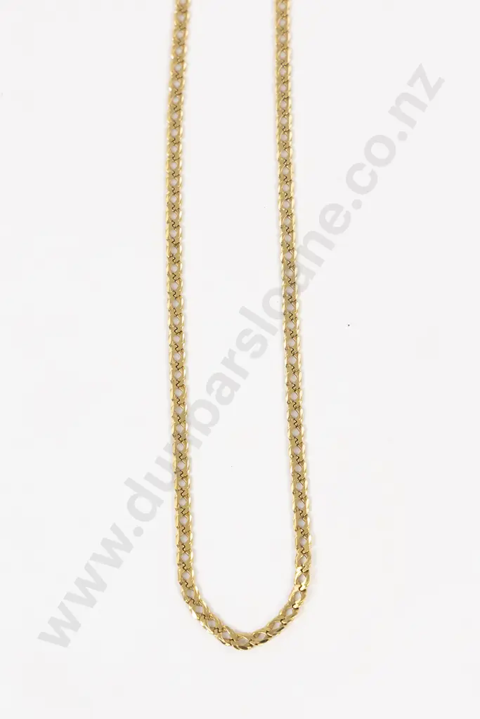 14ct Modern Flattened Curb Link Neck Chain Image 1++