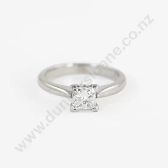 All Platinum Solitaire Diamond Ring