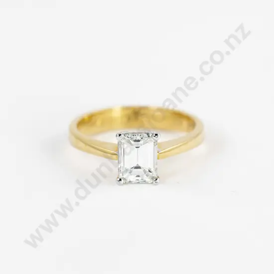 18ct White and Yellow Gold Solitaire Diamond Ring