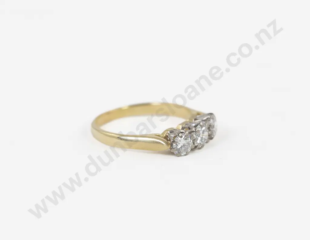 18ct Three Stone Diamond Bridge Ring Image 1++
