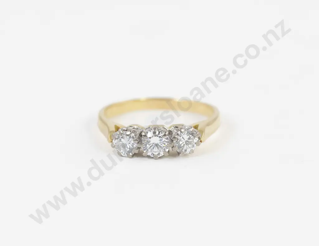 18ct Three Stone Diamond Bridge Ring Image 1++