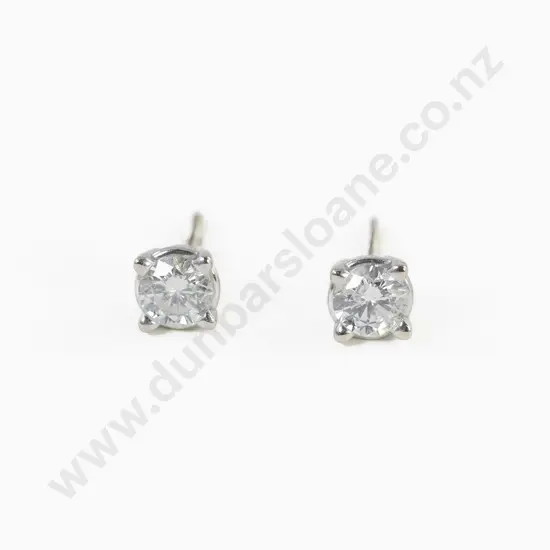 14ct White Gold and Diamond Stud Earrings