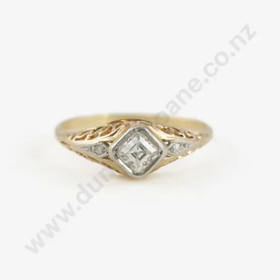 18ct and Platinum Solitaire Diamond Ring