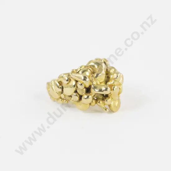 18ct Yellow Gold Heavy Free-Form Nugget Dress Ring