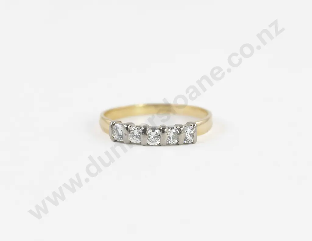 18ct Five Stone Diamond Bridge Ring Image 1++