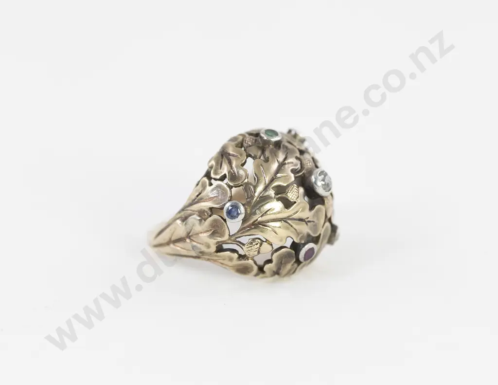 Mid C20th 14ct Nine Stone Multi-Gem Dress Ring Image 1++
