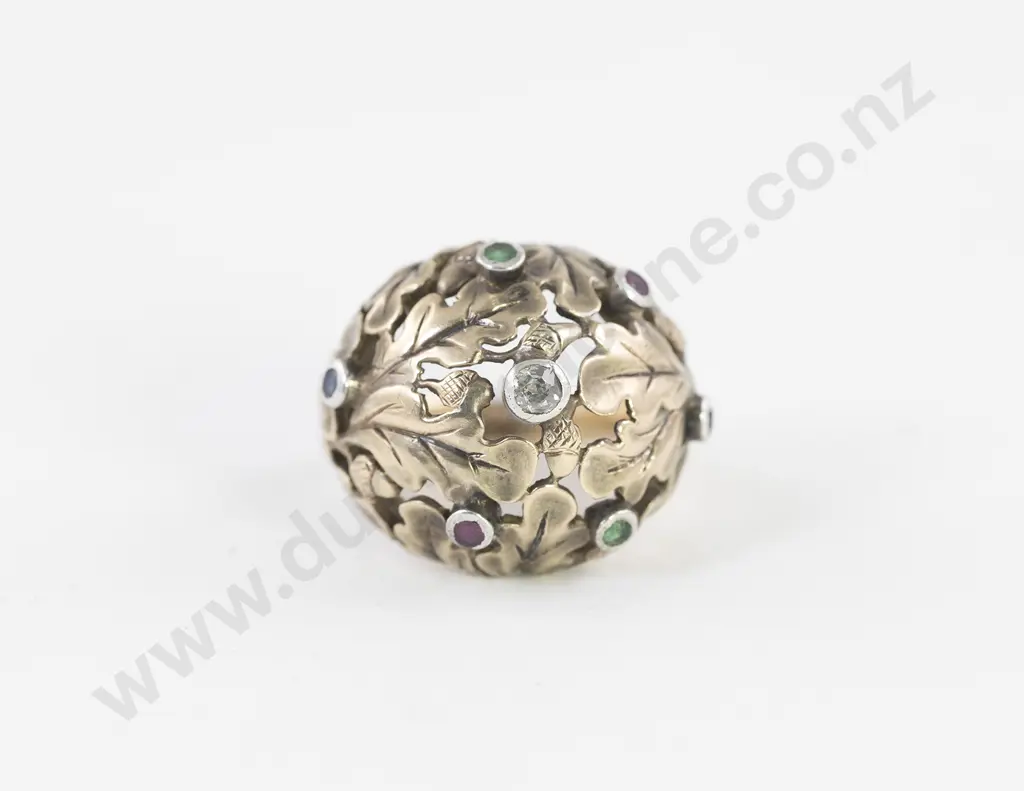 Mid C20th 14ct Nine Stone Multi-Gem Dress Ring Image 1++