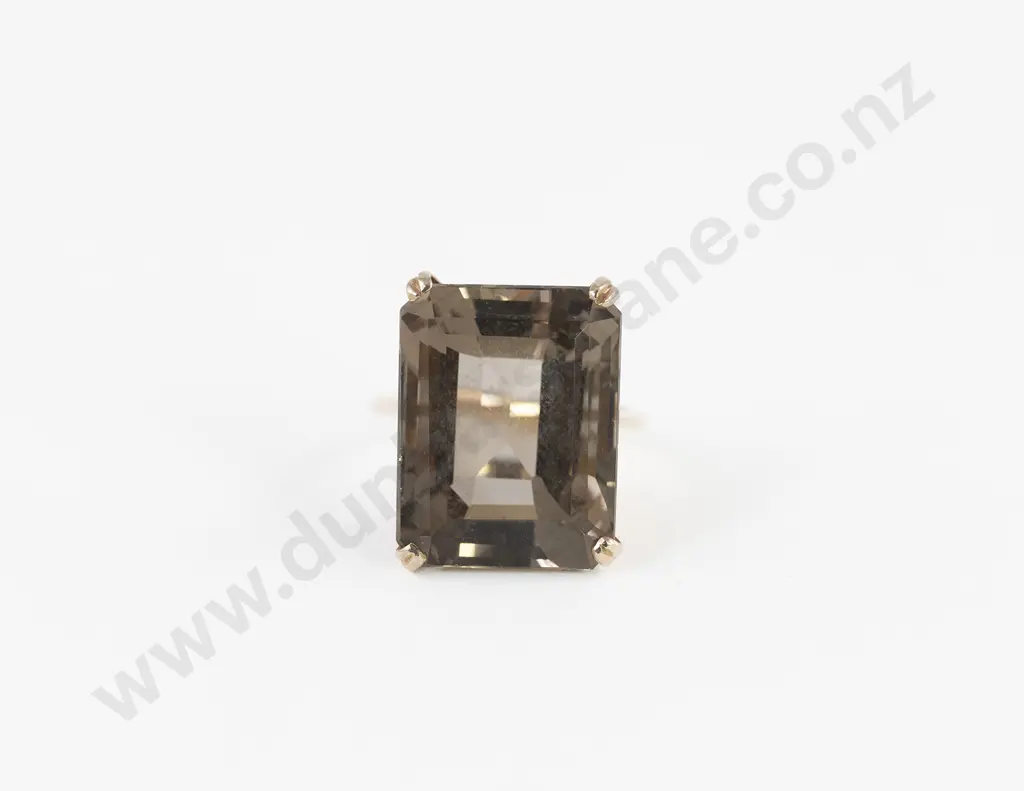 9ct Single Smokey Quartz Dress Ring Image 1++