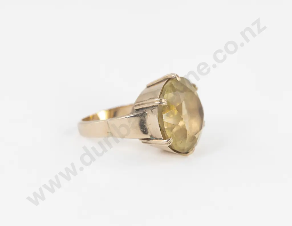 9ct Single Stone Citrine Dress Ring Image 1++