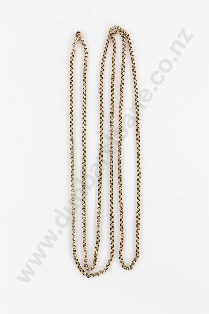 Victorian 9ct Faceted Trace Link Muff Chain Image 1++