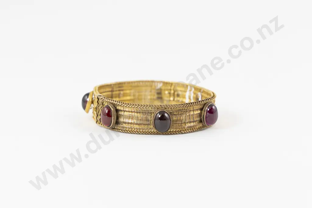 Edw VII 15ct Seven Stone Garnet Bracelet Image 1++