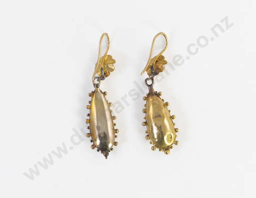 Victorian 15ct Citrine Pendant Drop Earrings Image 1++