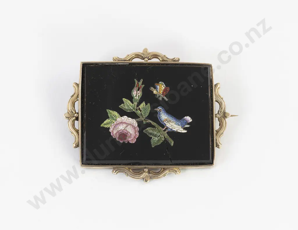 Victorian Grand Tour Micro Mosaic Brooch Image 1++