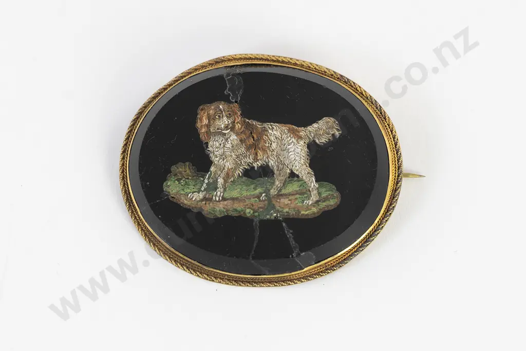 Original Cased Victorian Grand Tour Micro Mosaic Brooch Image 1++