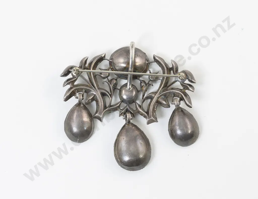 Late C18th French Pattern Silver and Diamond Paste Brooch Image 1++
