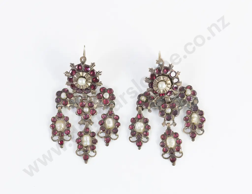 Pair C17th Spanish Style Girandole Form Earrings Image 1++