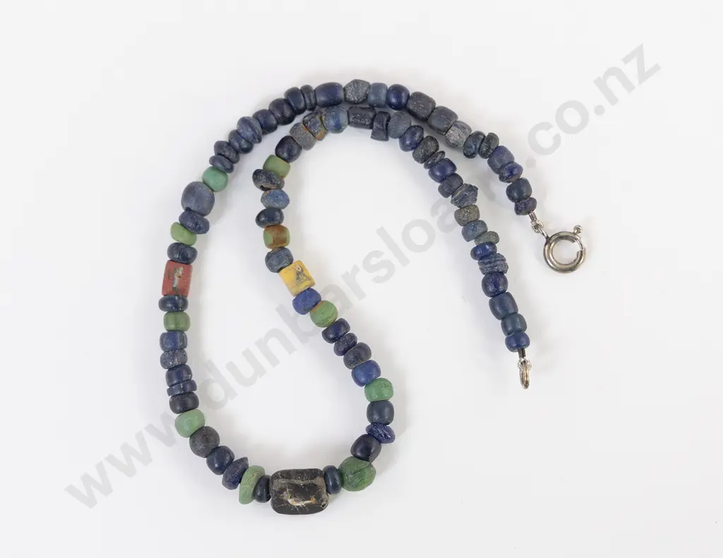 Ancient Ceramic and Mosaic Bead Necklace Image 1++