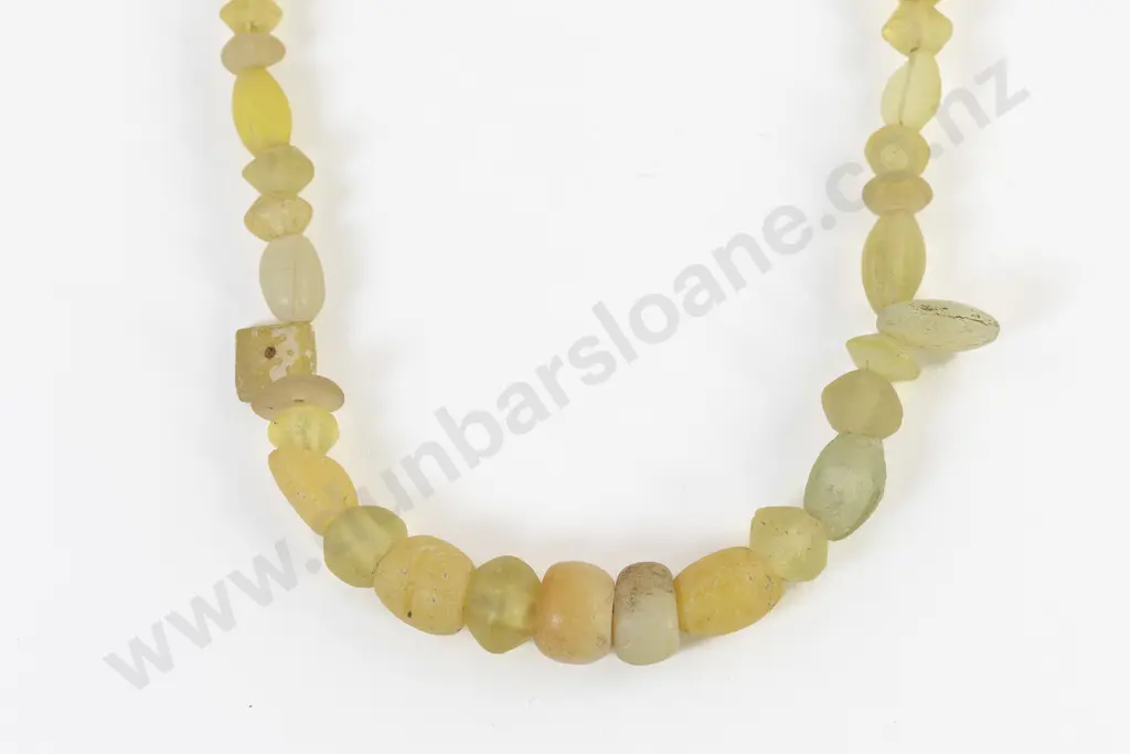 Ancient Roman Glass and Agate Bead Necklace Image 1++