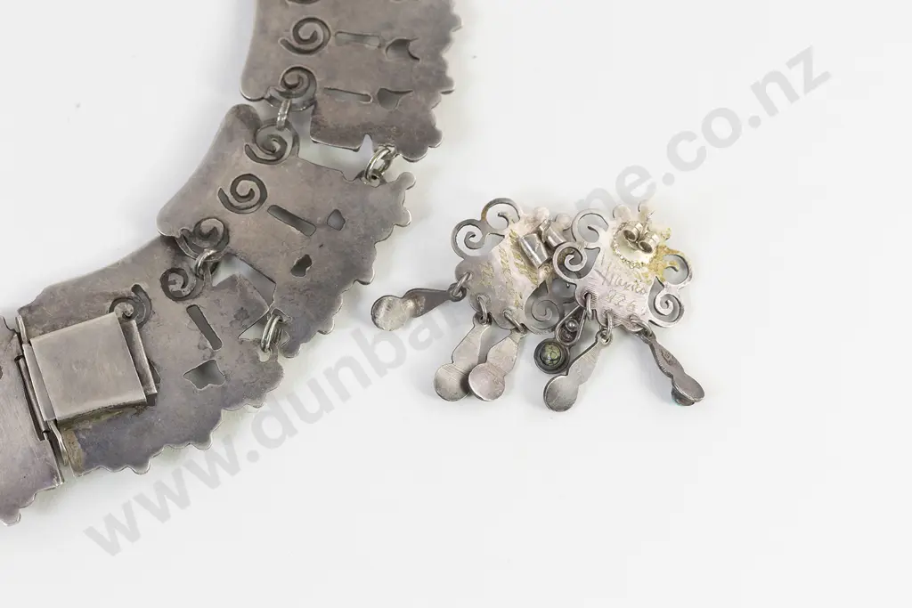 C1940's Mexican Matilde Poulat (Matl) Collar and Matching Earrings Image 1++
