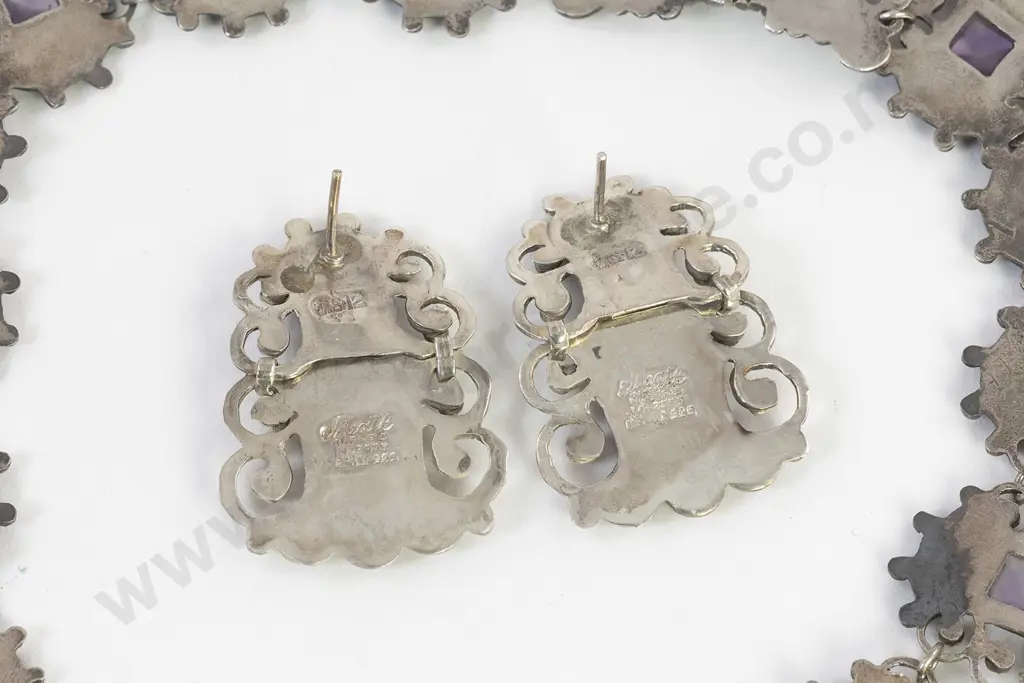 C1940's Mexican Matilde Poulat (Matl) Collar and Matching Earrings Image 1++