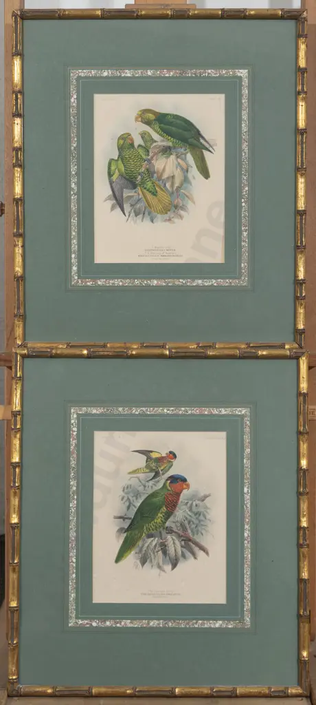Pair Victorian Framed Bookplates Image 1++