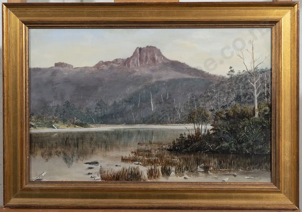 Unknown Colonial Artist - Lake George Mount King William Tasmania Image 1++