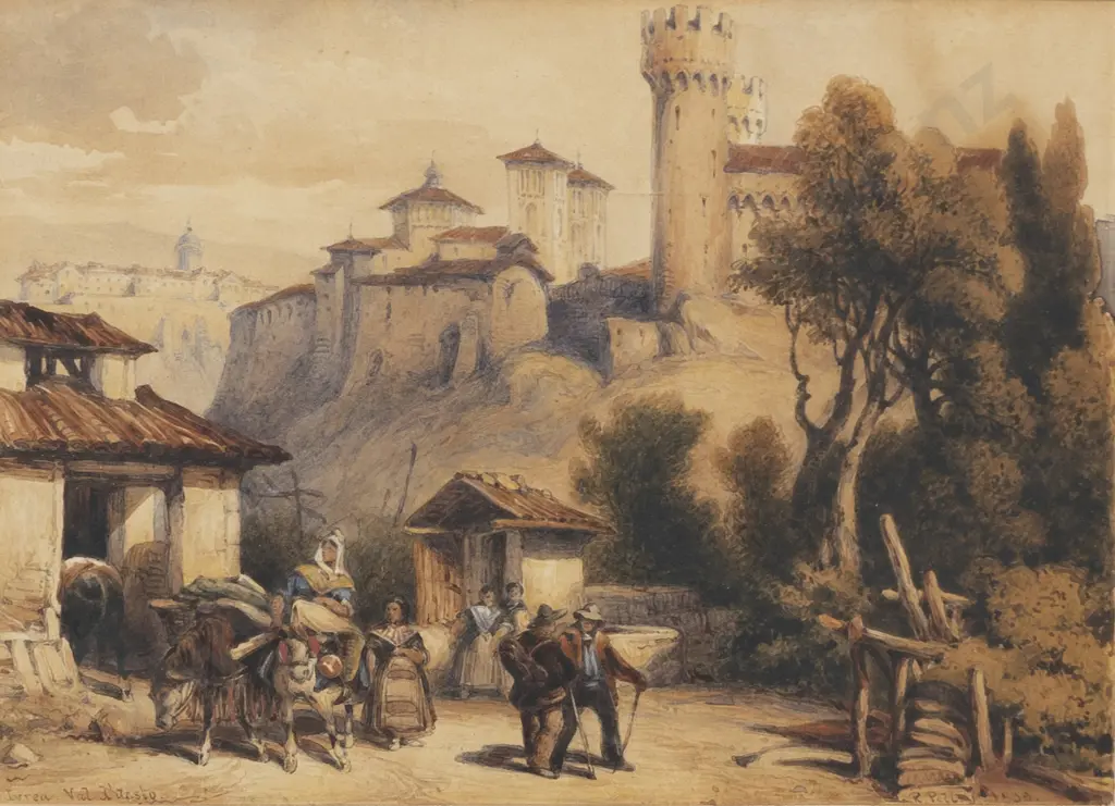 Three Early C19th Landscapes With Figures Image 1++