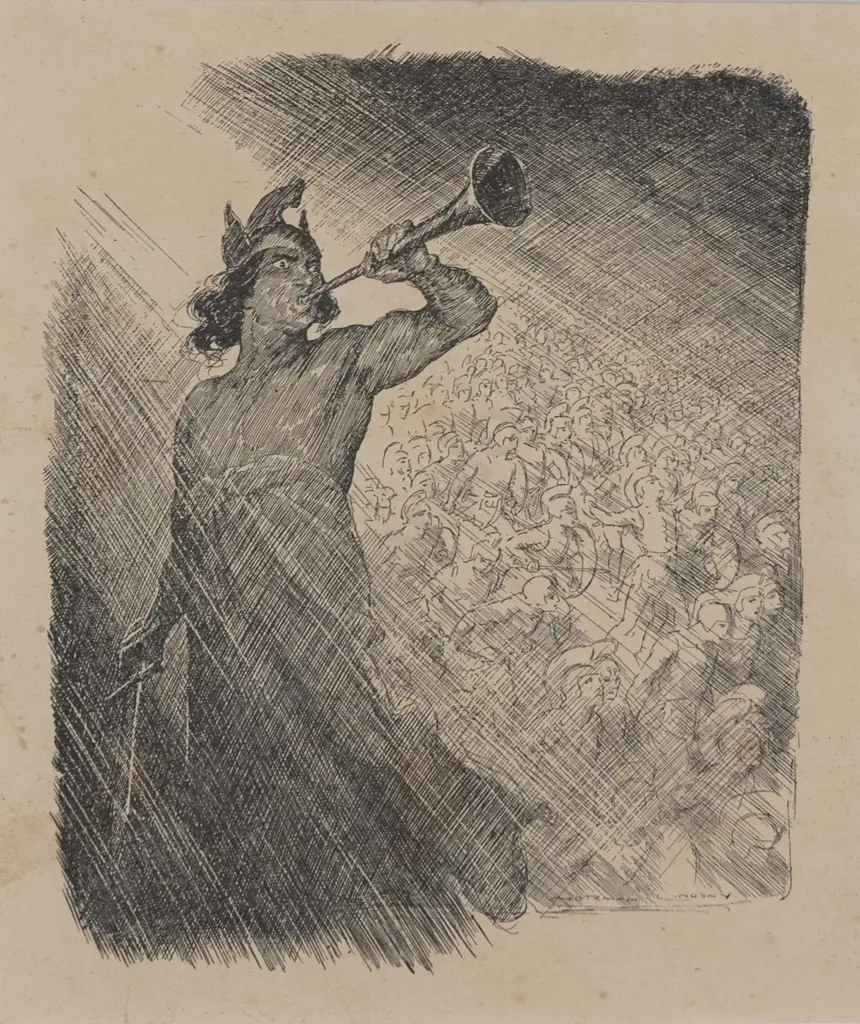 Norman Lindsay (Australia 1879 - 1969) - Theatrical Nude & Monkey Image 1++