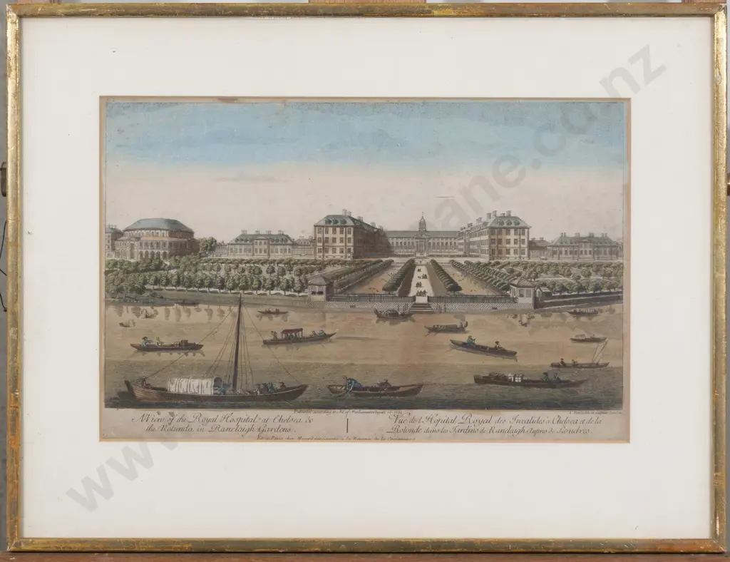 A View of the Royal Hospital at Chesea & The Rotunda in Ranelaigh Gardens & Other Image 1++