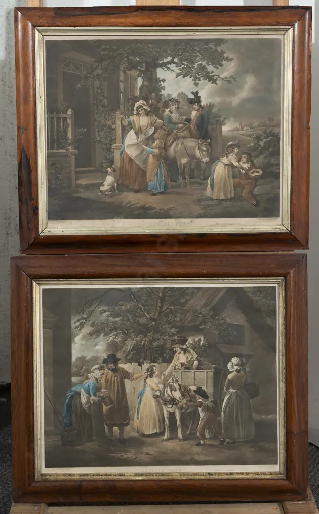 E Bell After George Moreland - Two Hand Coloured Mezzotints Image 1++