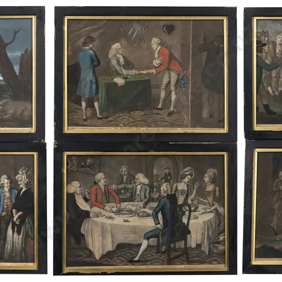 Set of Six C18th Mezzotints - The Stroy of The Prodigal Son