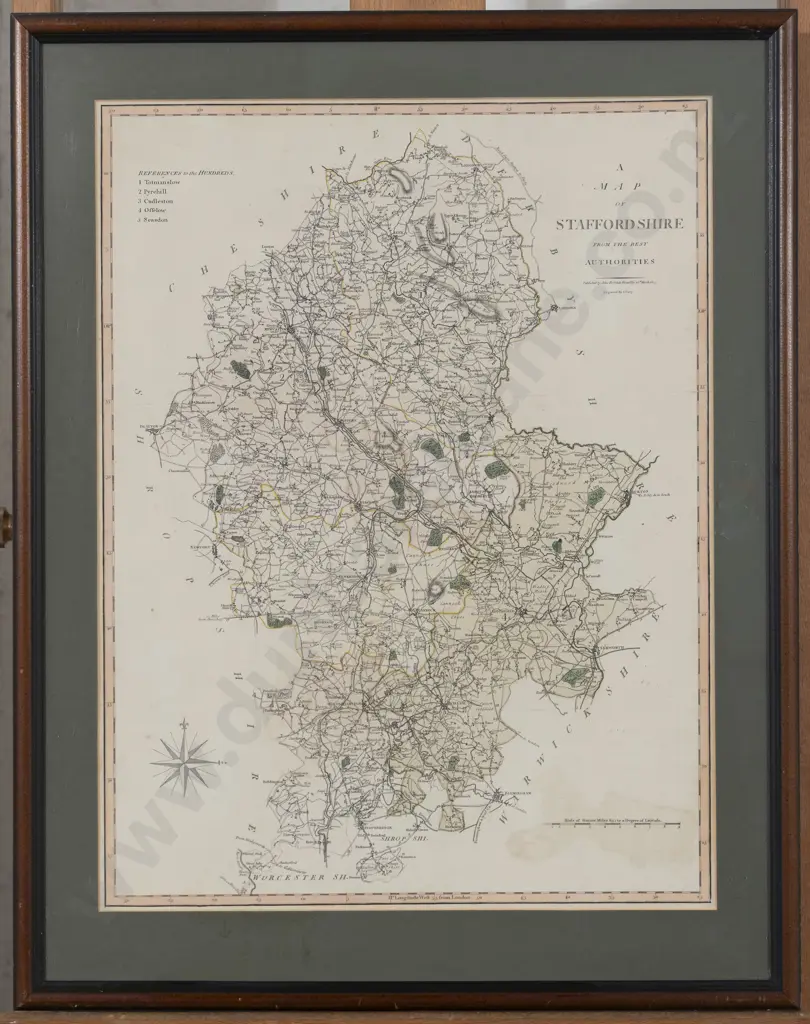 1805 John Cary Map Of Staffordshire Image 1++