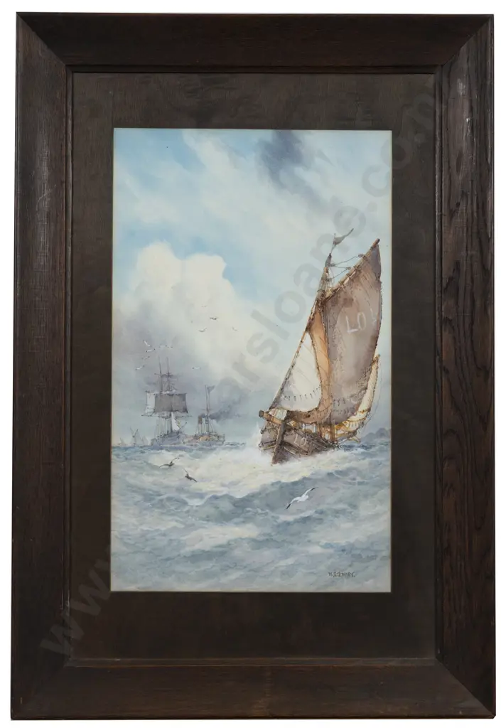 W Stewart - Boats in Stormy Seas Image 1++