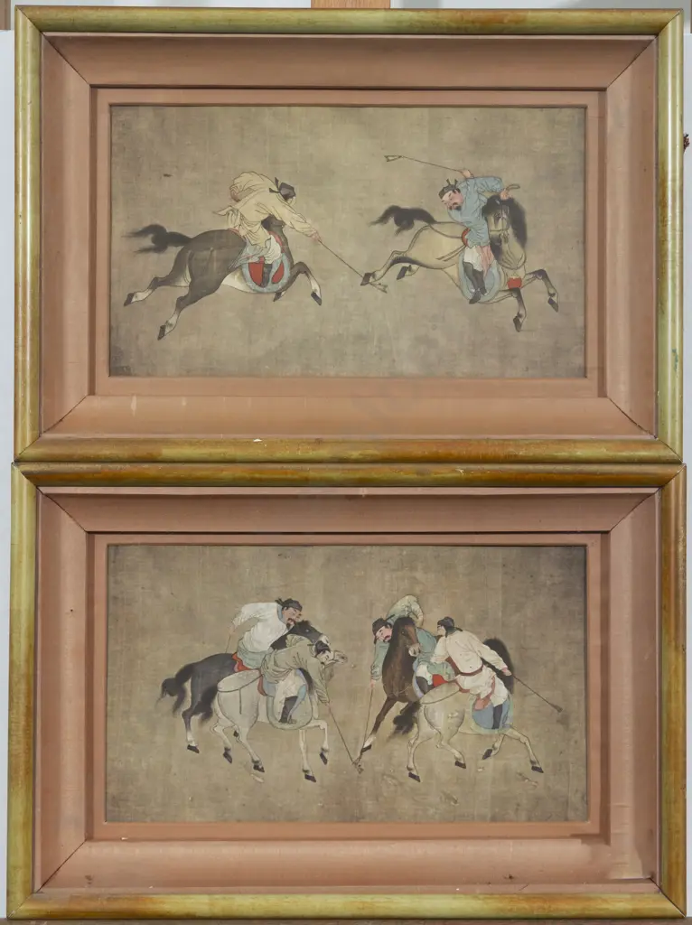 Pair Mongolian Equestrian Reproduction Prints Image 1++