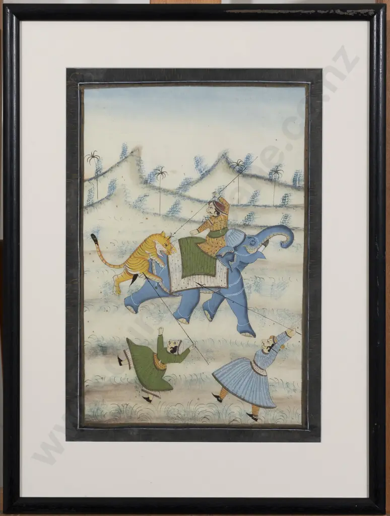 Moghul School Painting on Silk Image 1++