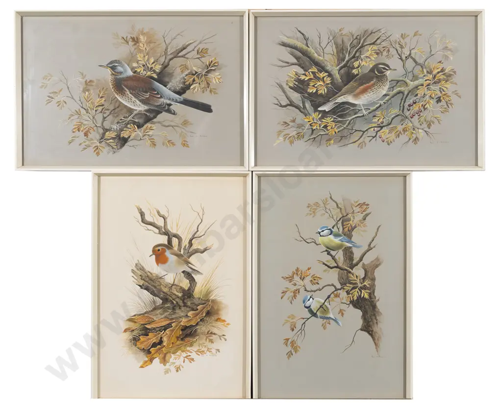 Four Mid C20th Paul A Nicholas Framed Works Image 1++