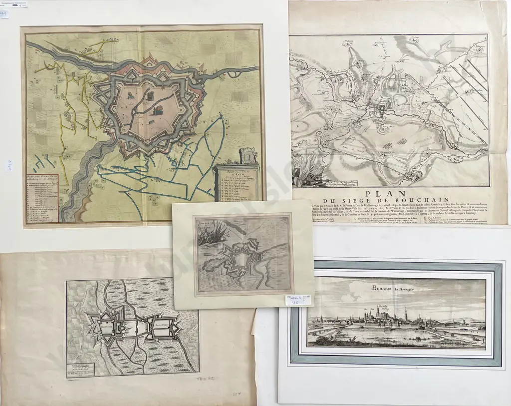5 Various 18th Century European Maps & Engravings Image 1++