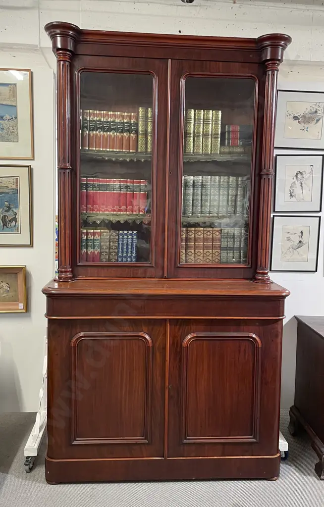 Victorian Mahogany Cabinet Bookcase Image 1++