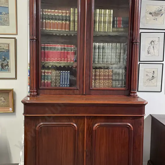 Victorian Mahogany Cabinet Bookcase