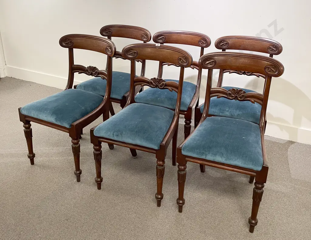 Set of Six Wm IV Mahogany Dining Chairs Image 1++