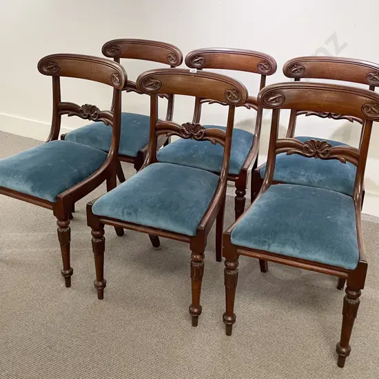 Set of Six Wm IV Mahogany Dining Chairs