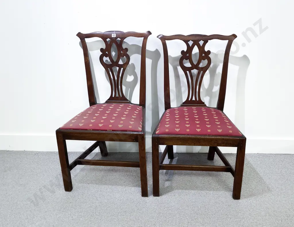 Pair Geo III Oak Dining Chairs Image 1++