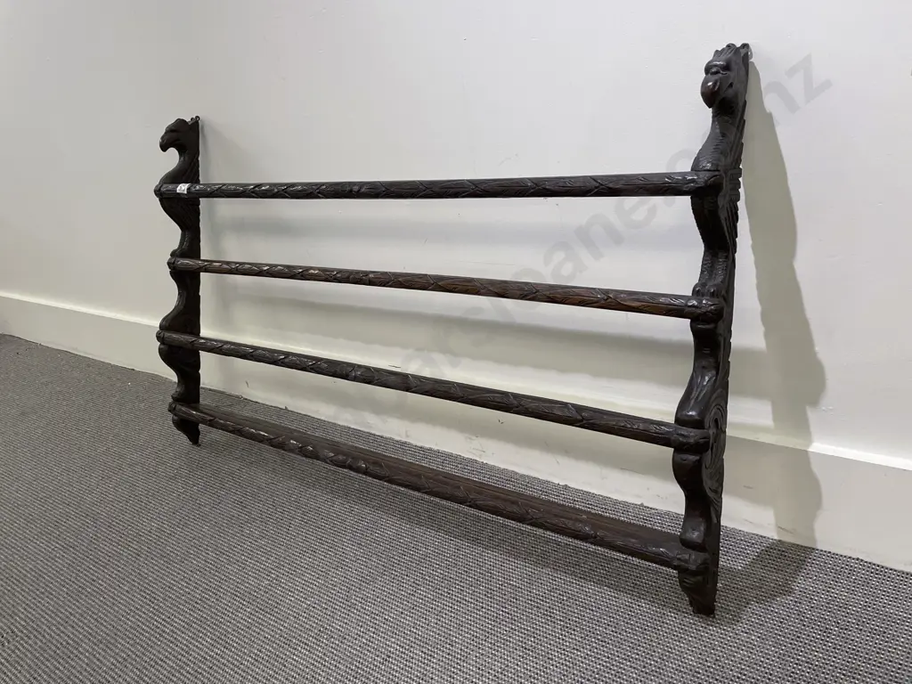 Late C19th Oak Hanging Plate Rack Image 1++