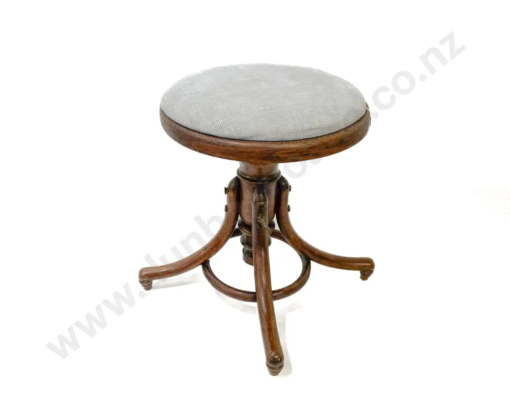 Vintage Bentwood Revolving Piano Stool Image 1++