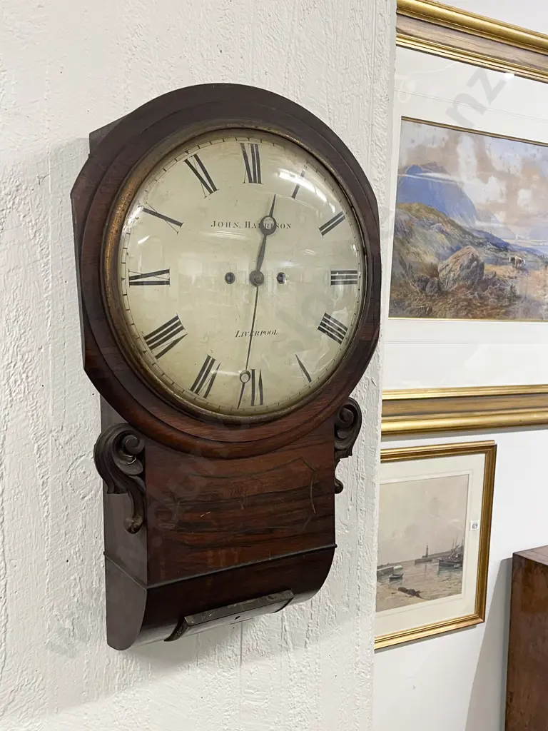 Regency Mahogany Wall Clock by John Harrison of Liverpool Image 1++