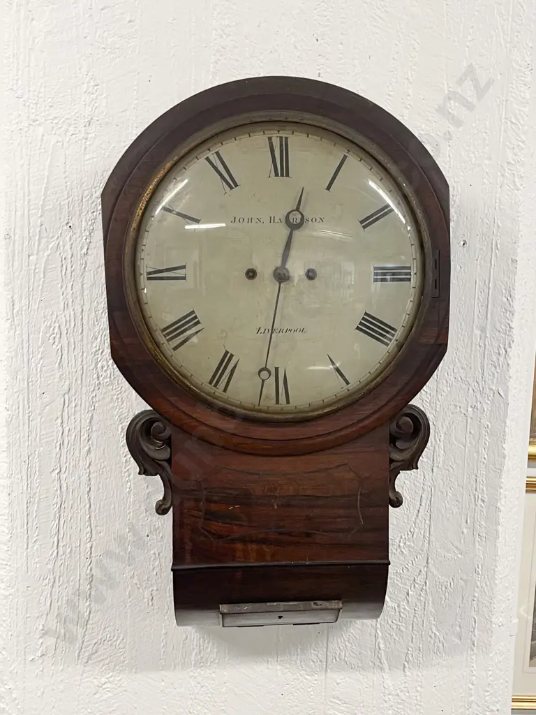 Regency Mahogany Wall Clock by John Harrison of Liverpool Image 1++