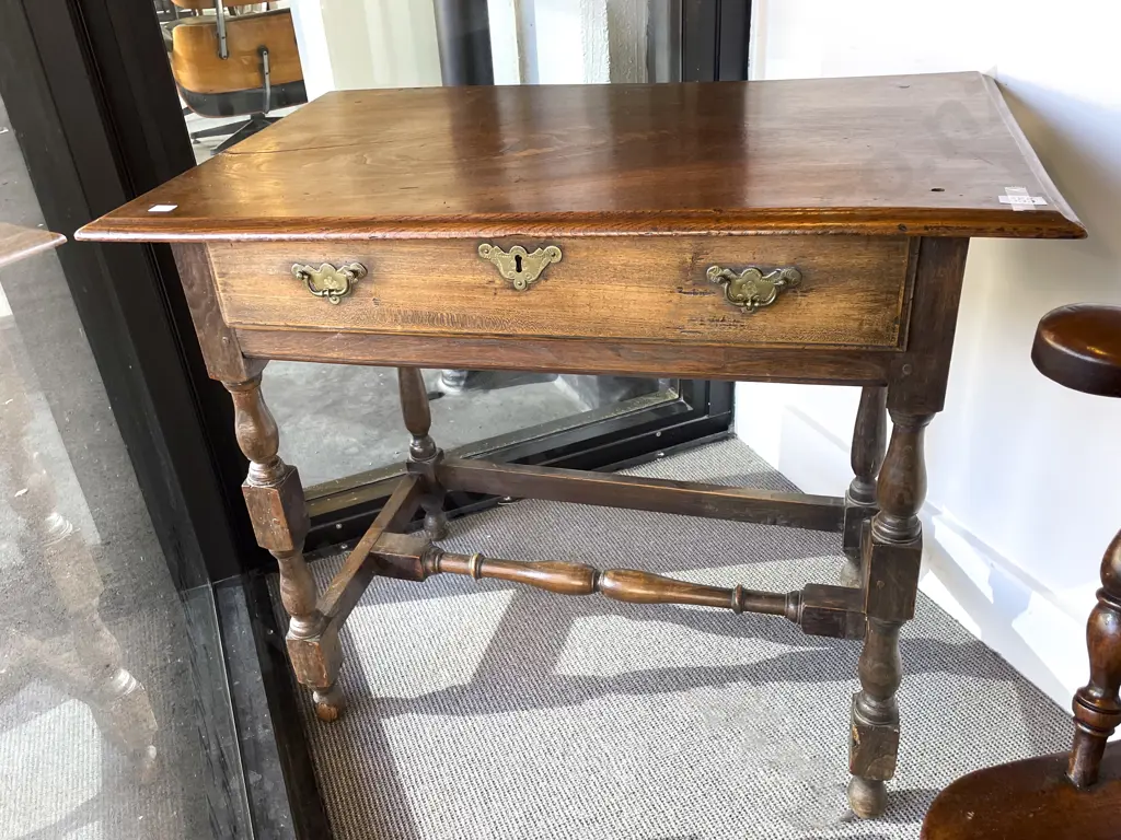 C18th Style Elm & Beech Side Table Image 1++