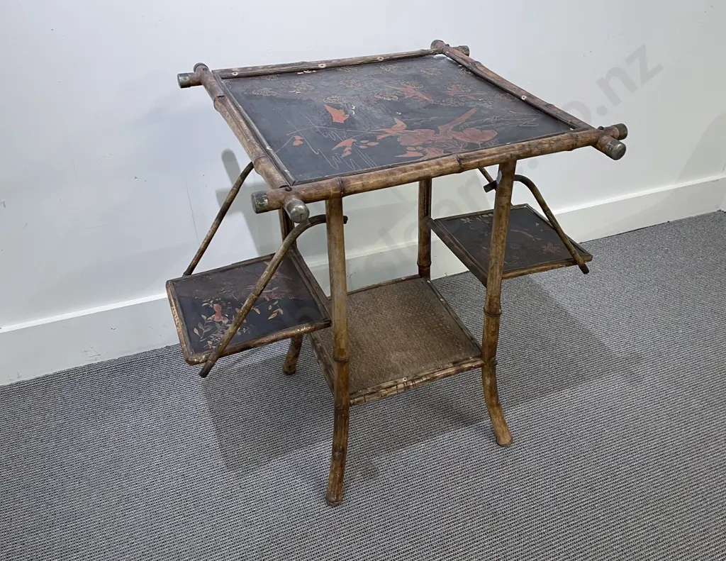 C19th Japanese Bamboo Side Table Image 1++
