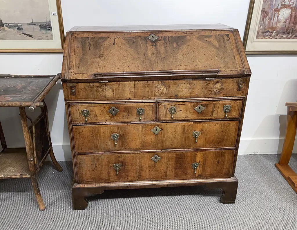 Geo II Walnut Crossbanded Bureau Image 1++